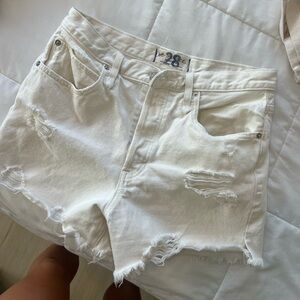 Free People White Jean Shorts Size 6